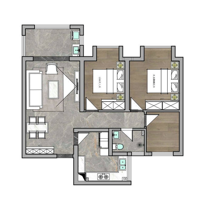 聯投花山郡現代簡約風格裝修效果圖