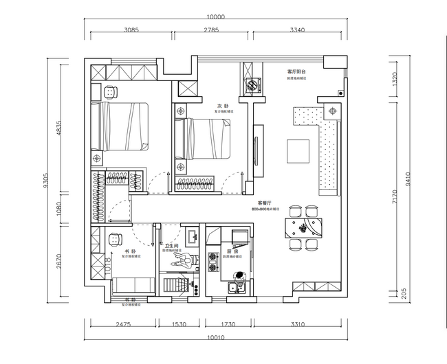 融創瀾岸簡約美式風格裝修效果圖