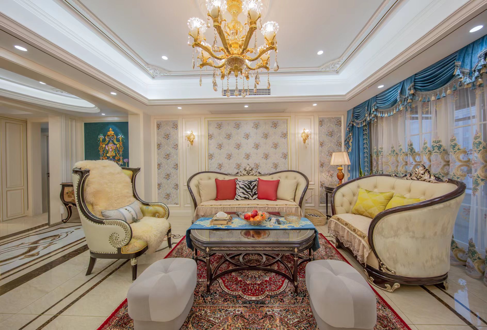 興華御水瀾灣180平新古典風格裝修效果圖