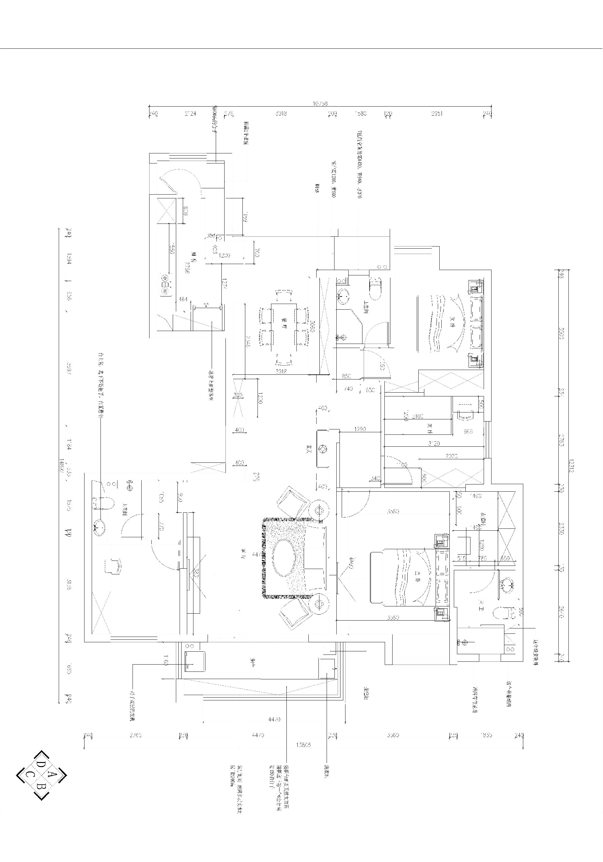 興華御水瀾灣180平新古典風格裝修效果圖