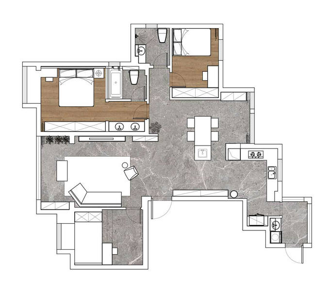 漢口城市廣場現代簡約風格裝修效果圖