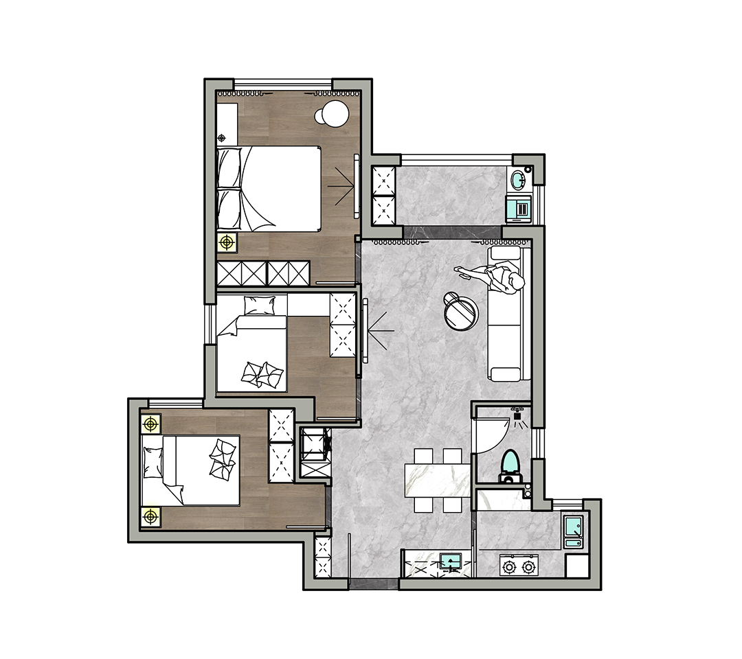 福星華府峯境現代簡約風格裝修效果圖