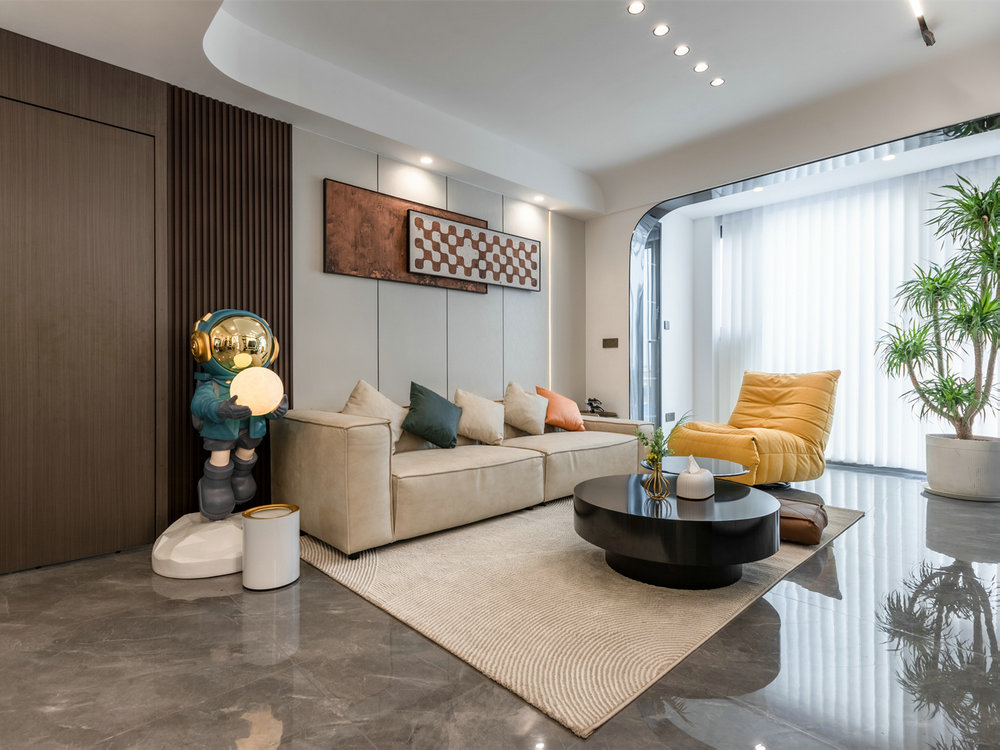 愛家名校華城現代風格復式樓裝修效果圖