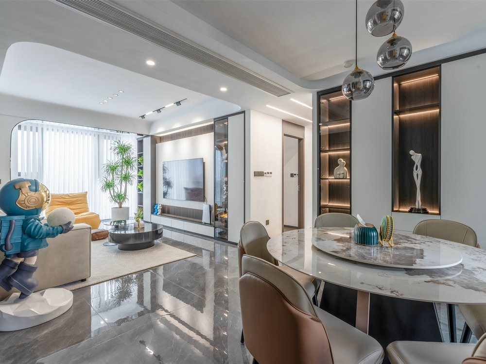 愛家名校華城現代風格復式樓裝修效果圖