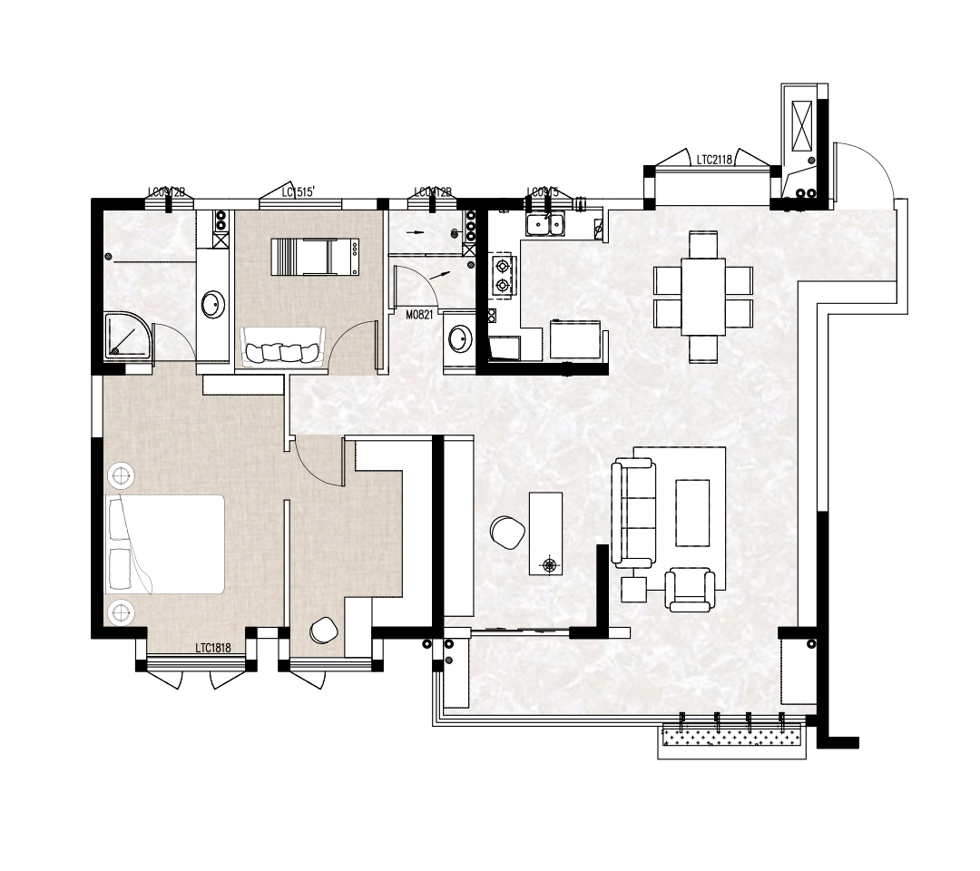 長存花園150平輕奢風格裝修效果圖