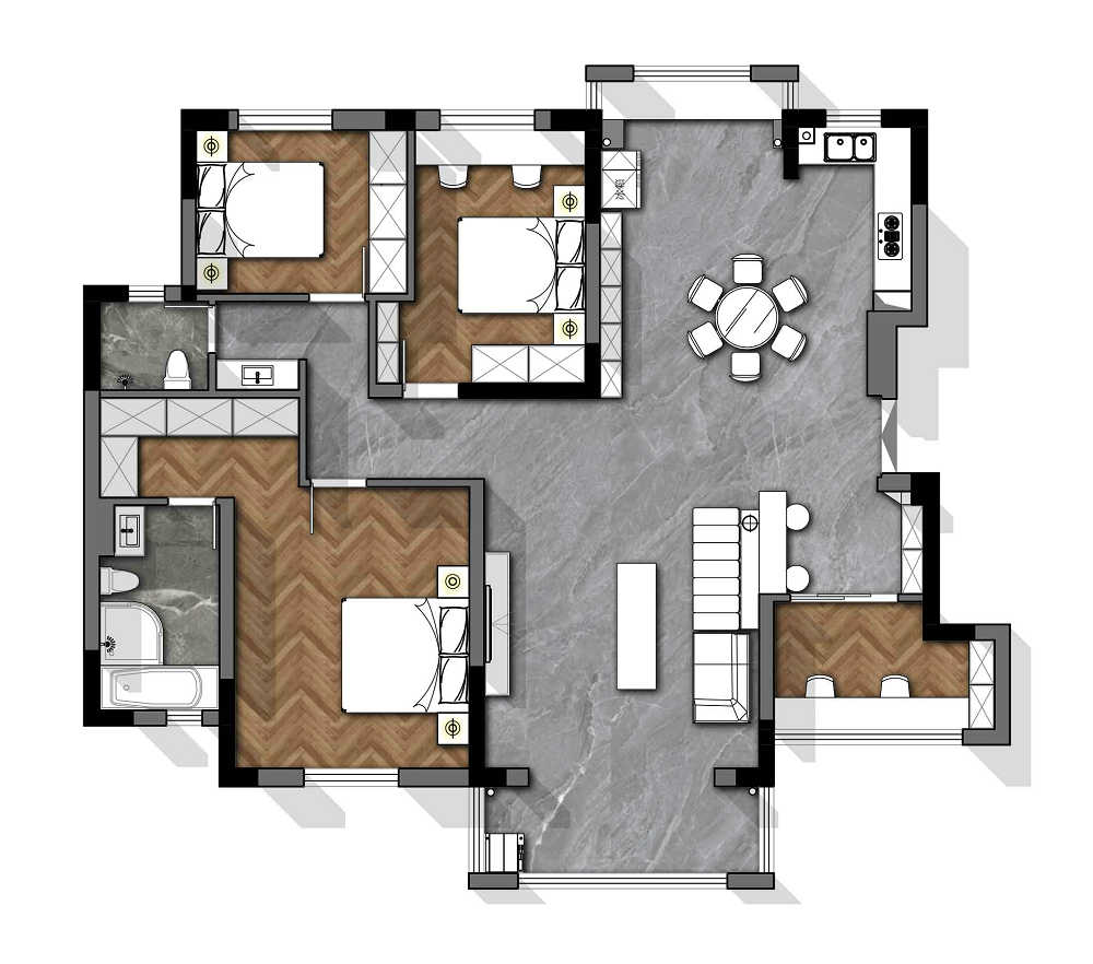 葛洲壩世紀花園混搭風格裝修效果圖