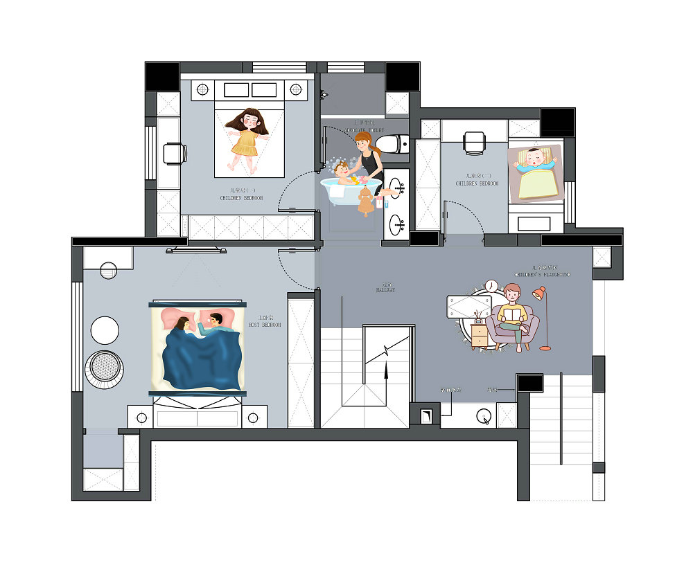 聯投金色港灣美式風格裝修效果圖