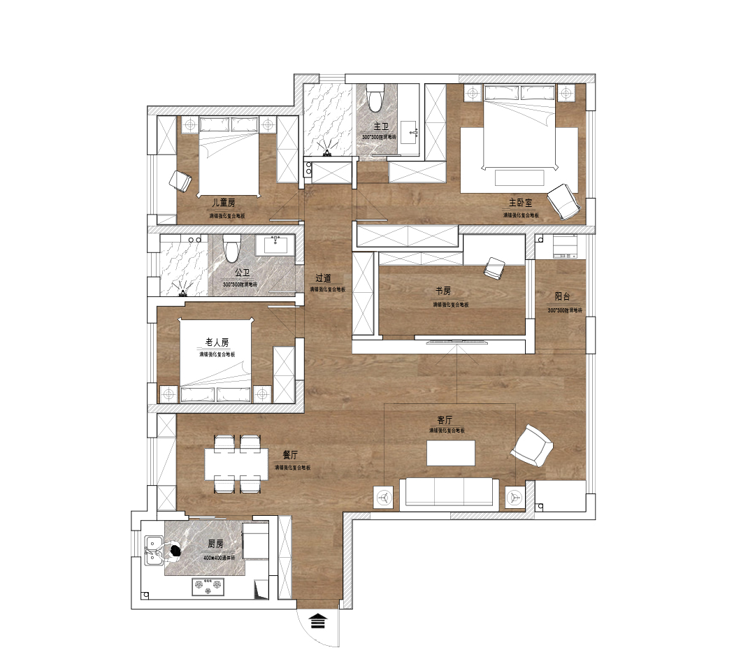 正榮紫闕臺現代風格裝修效果圖