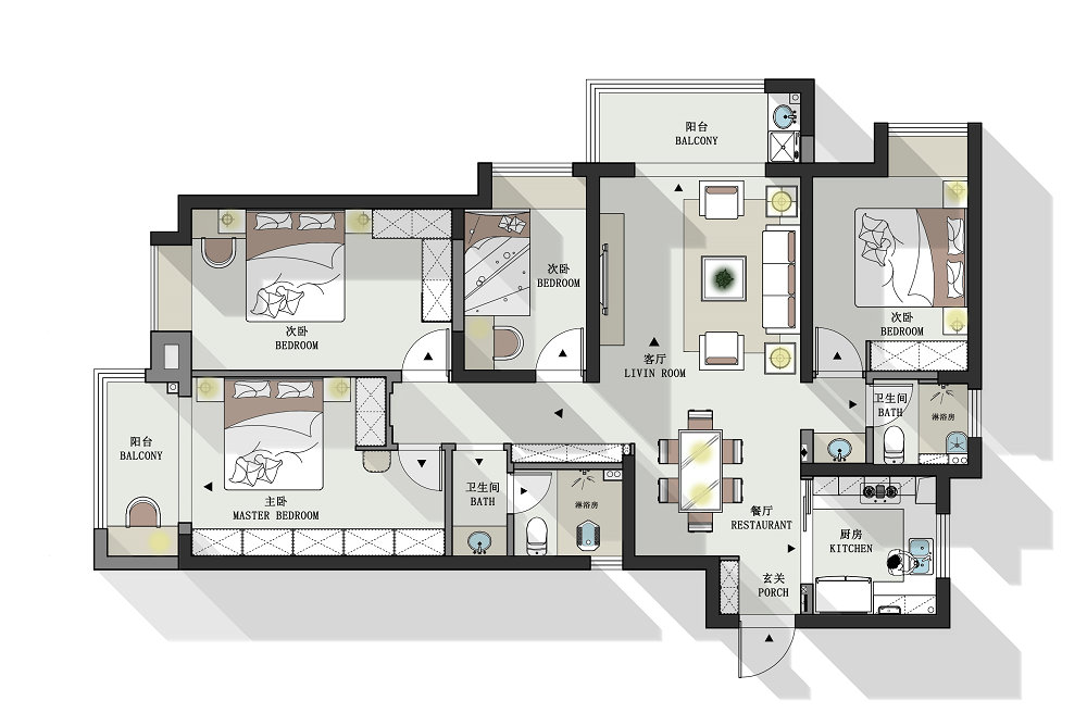 一江璟城現代簡約風格裝修效果圖