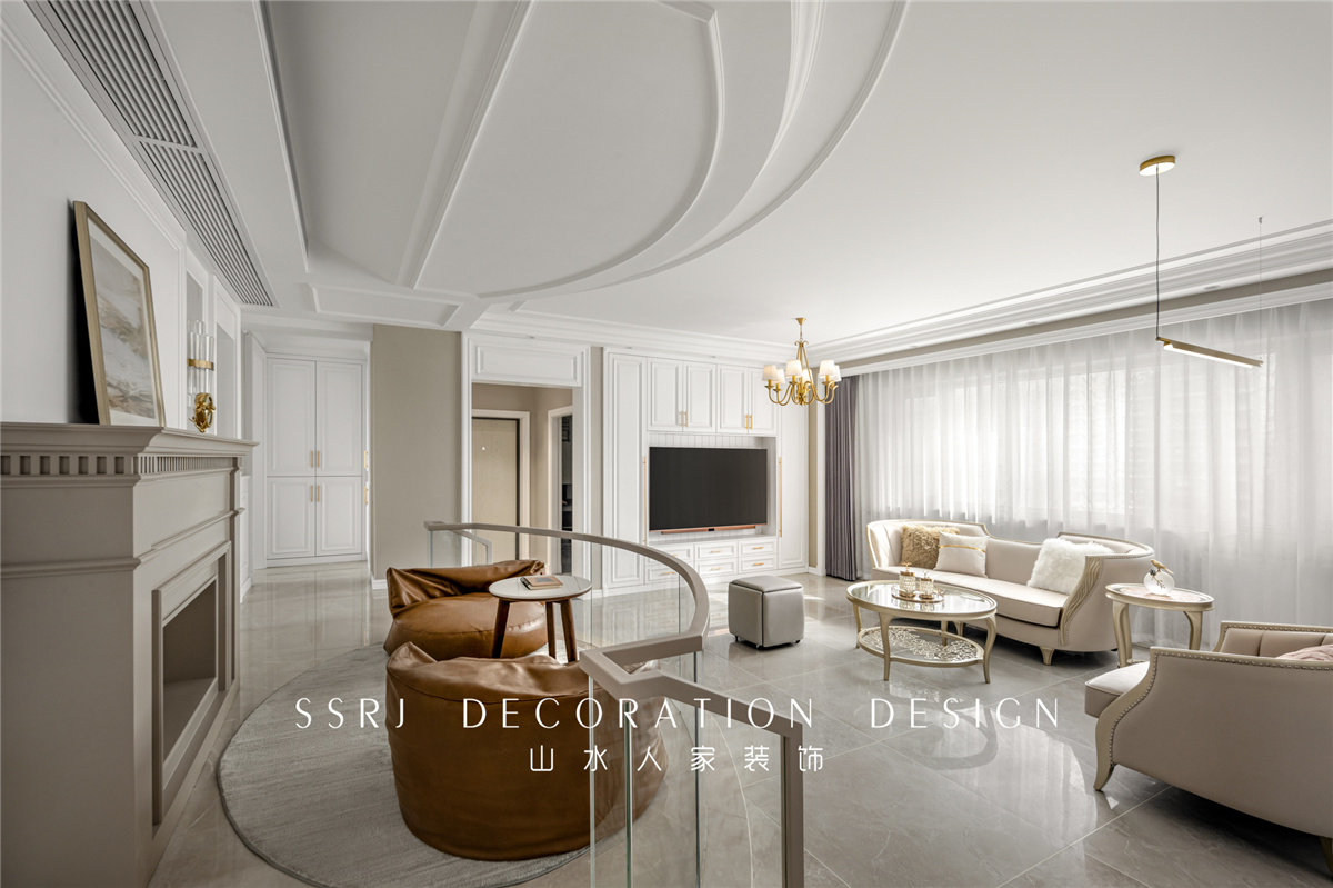 紅軍村180平躍層美式風格裝修效果圖