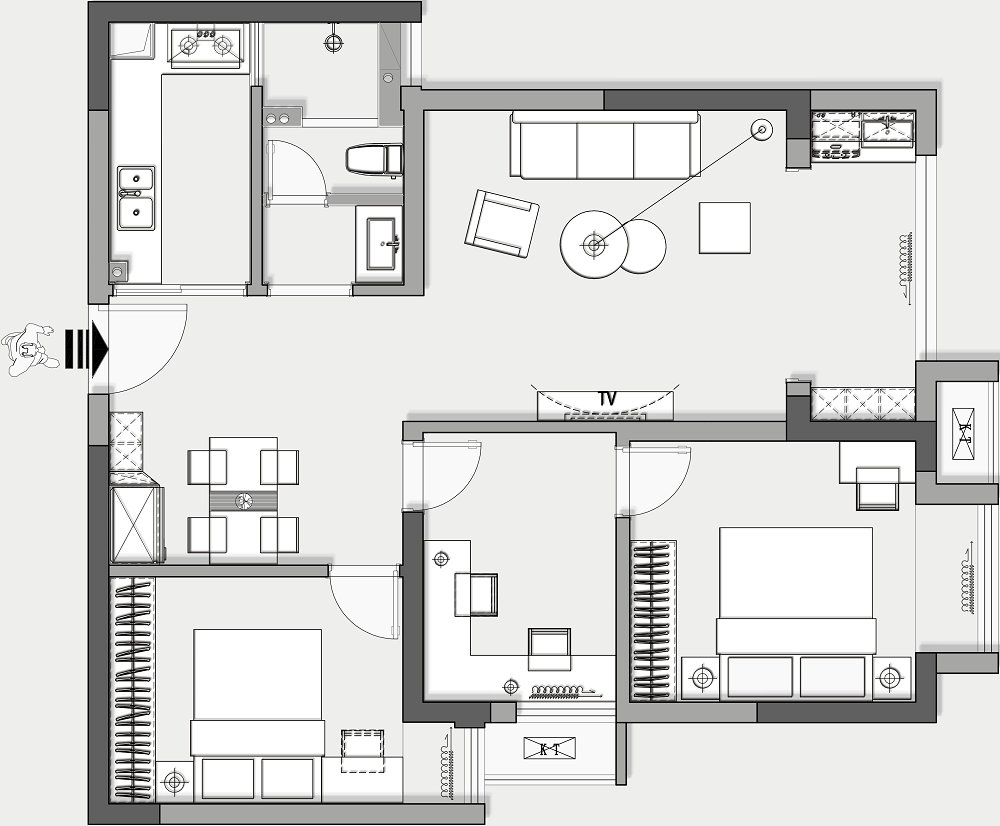 梧桐花園法式復古風格裝修效果圖