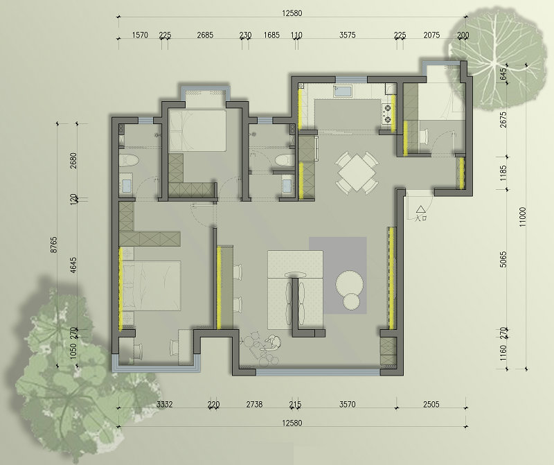 東原印未來現代風格裝修效果圖