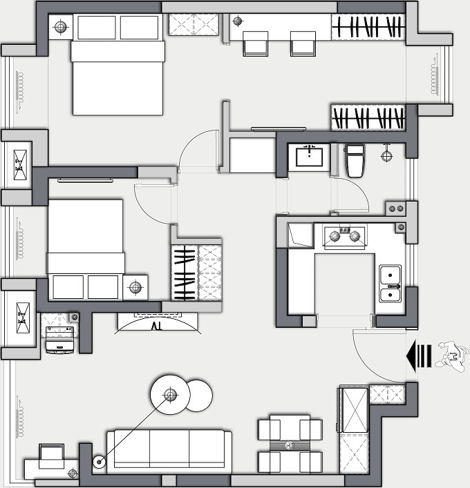 愛家名校華城簡約風格裝修效果圖