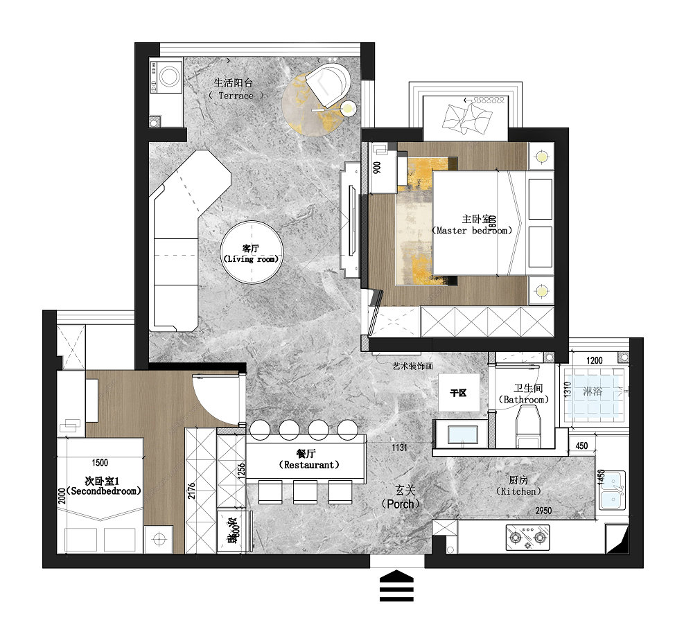 錦繡龍潭混搭風格實景裝修效果圖