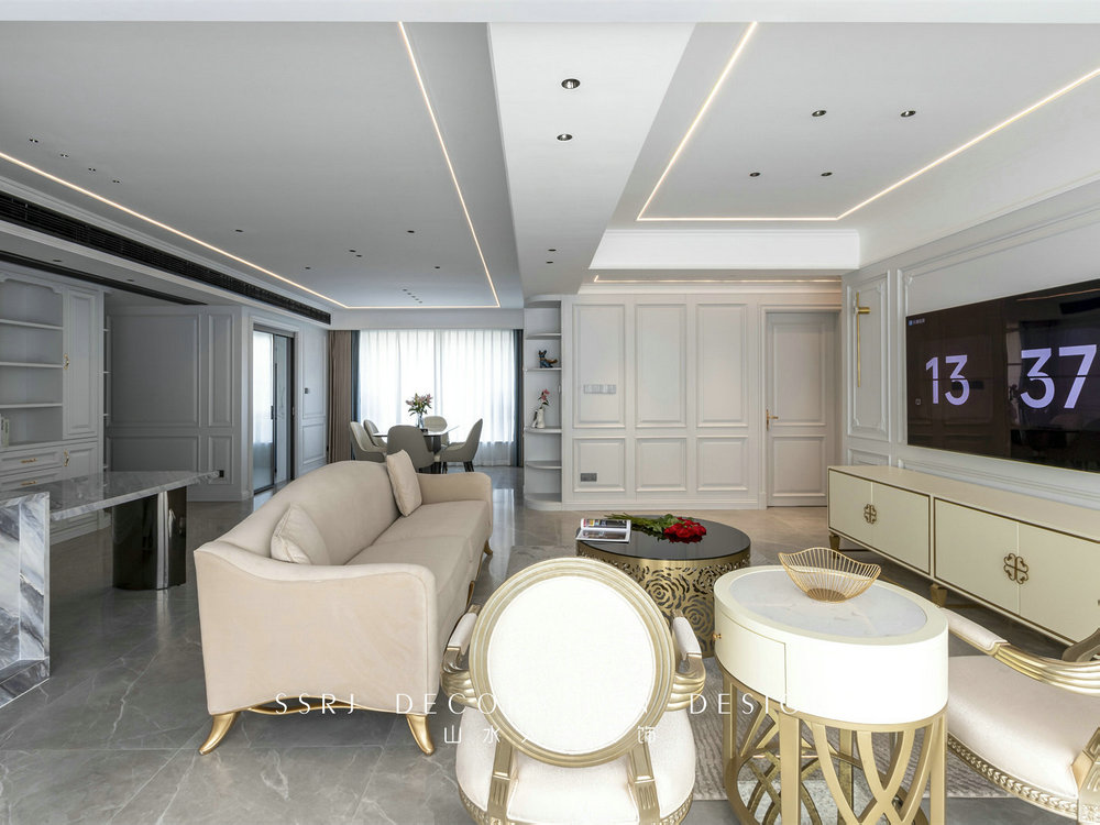 金色華府現代法式風格實景裝修效果圖