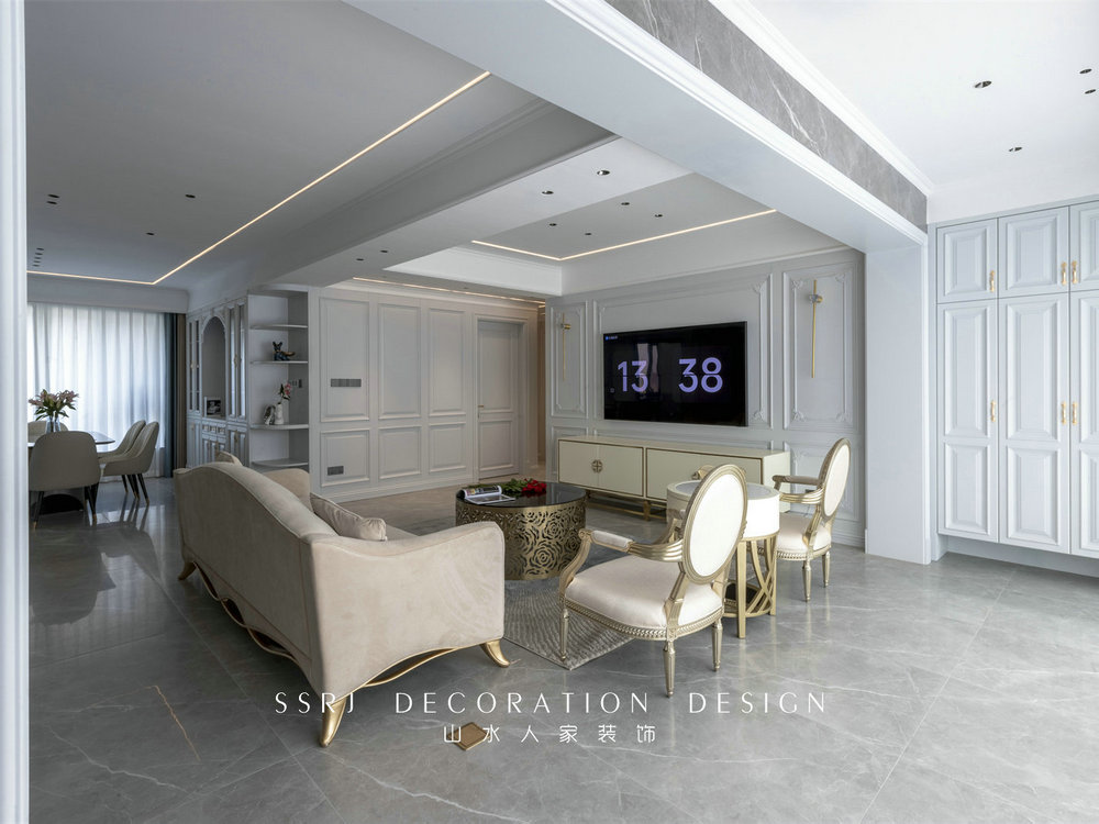 金色華府現代法式風格實景裝修效果圖