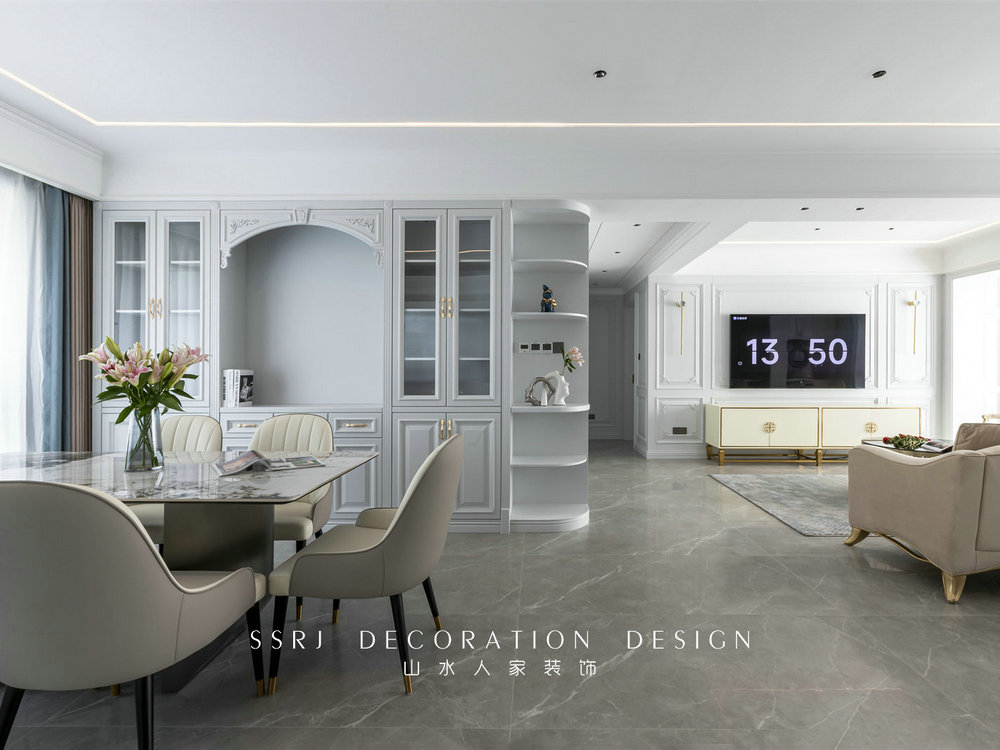 金色華府現代法式風格實景裝修效果圖