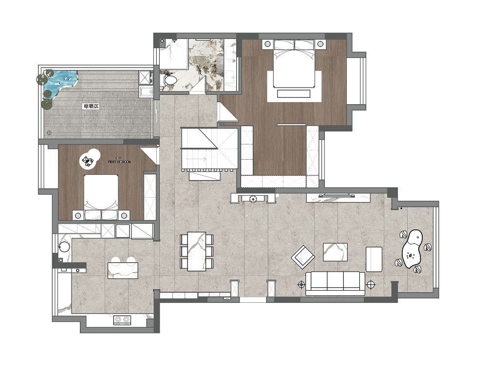 海倫小鎮復古美式風格實景裝修效果圖