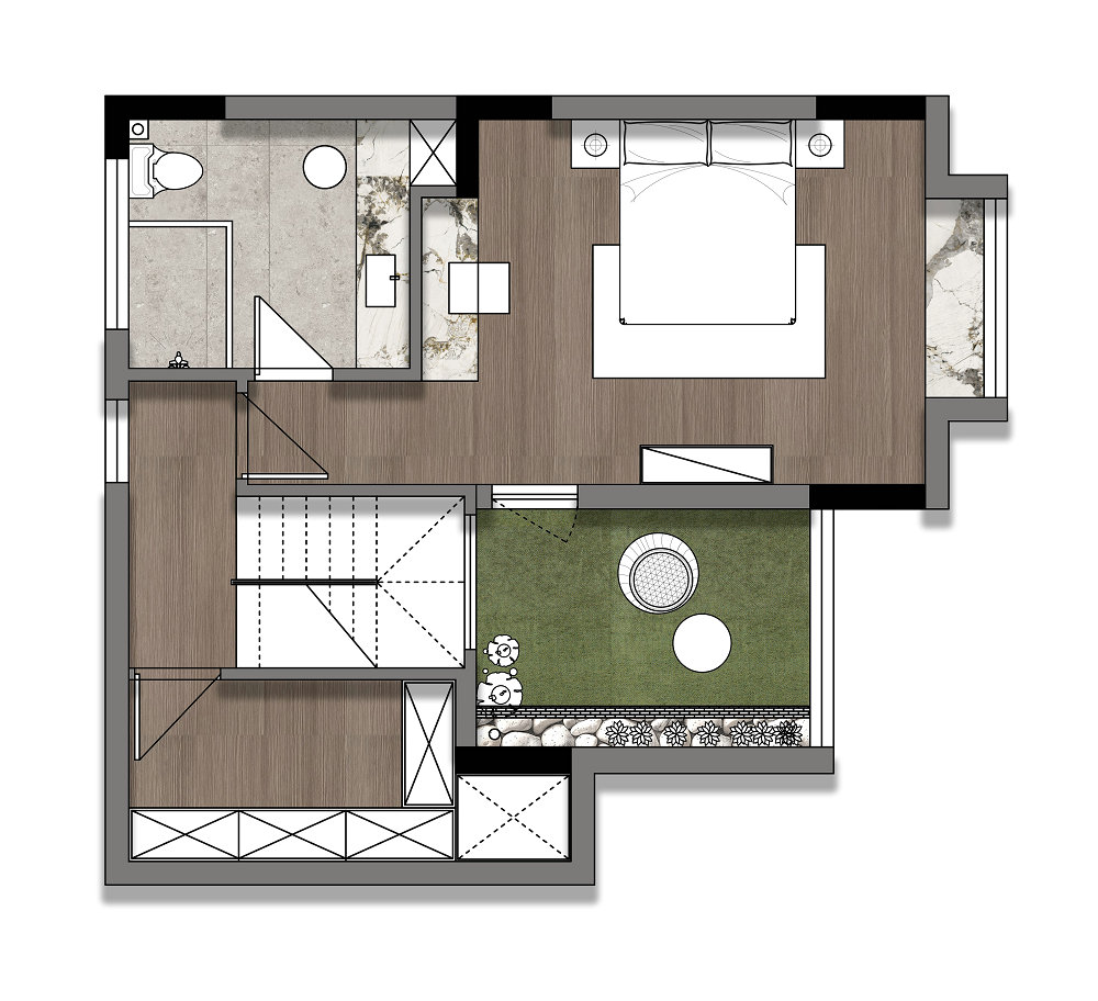 海倫小鎮復古美式風格實景裝修效果圖