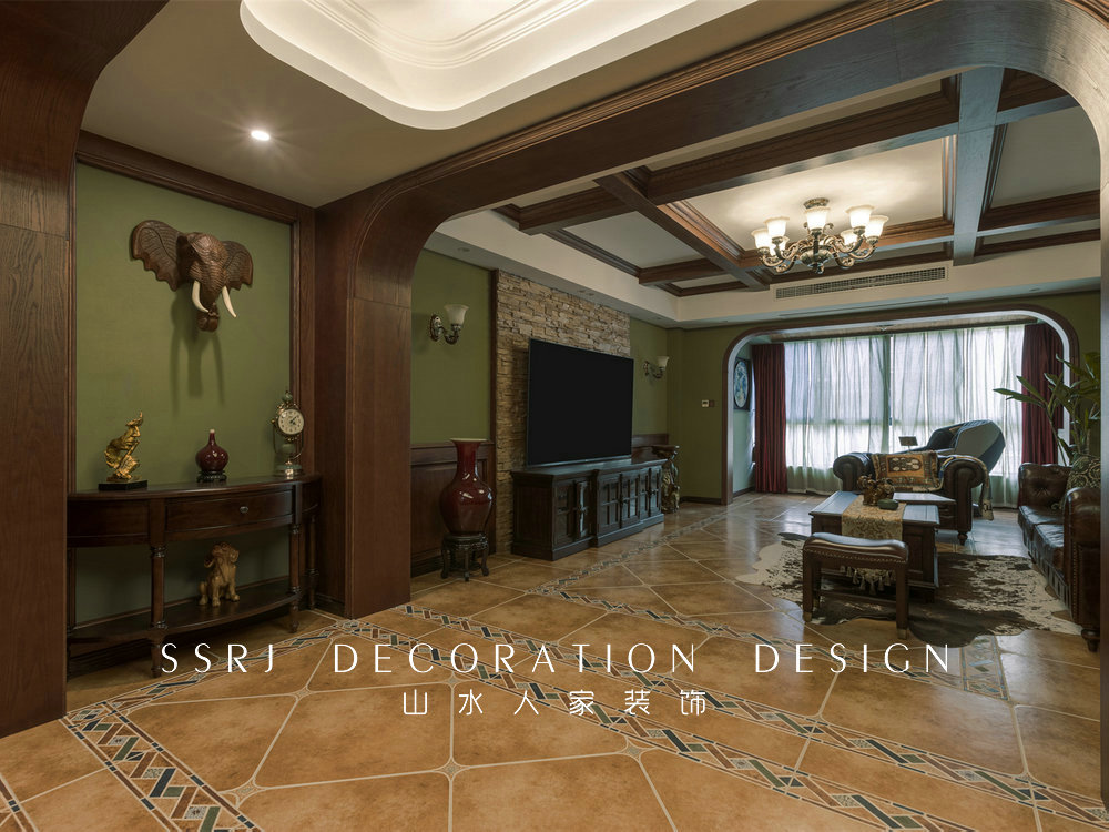 海倫小鎮復古美式風格實景裝修效果圖