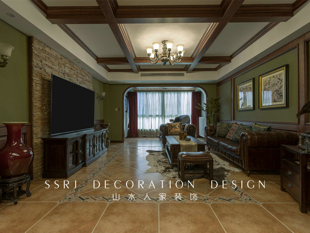 海倫小鎮復古美式風格實景裝修效果圖