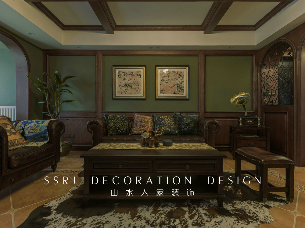 海倫小鎮復古美式風格實景裝修效果圖