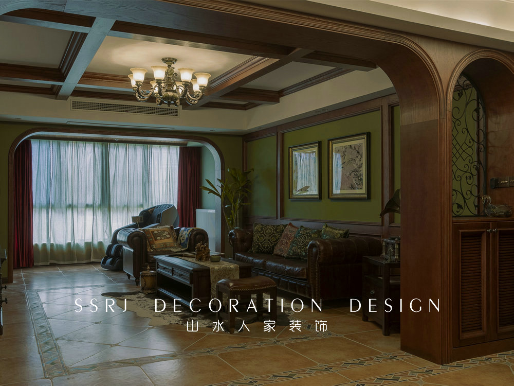 海倫小鎮復古美式風格實景裝修效果圖