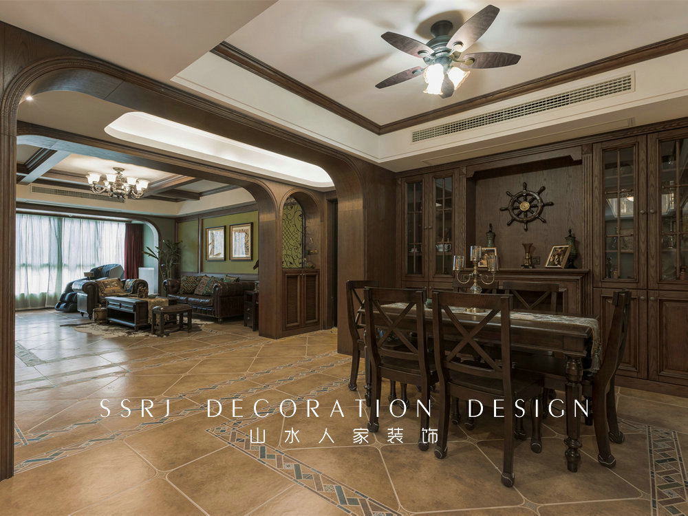 海倫小鎮復古美式風格實景裝修效果圖