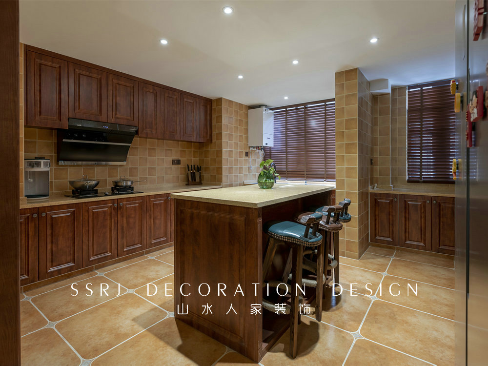 海倫小鎮復古美式風格實景裝修效果圖