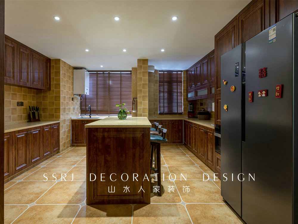 海倫小鎮復古美式風格實景裝修效果圖