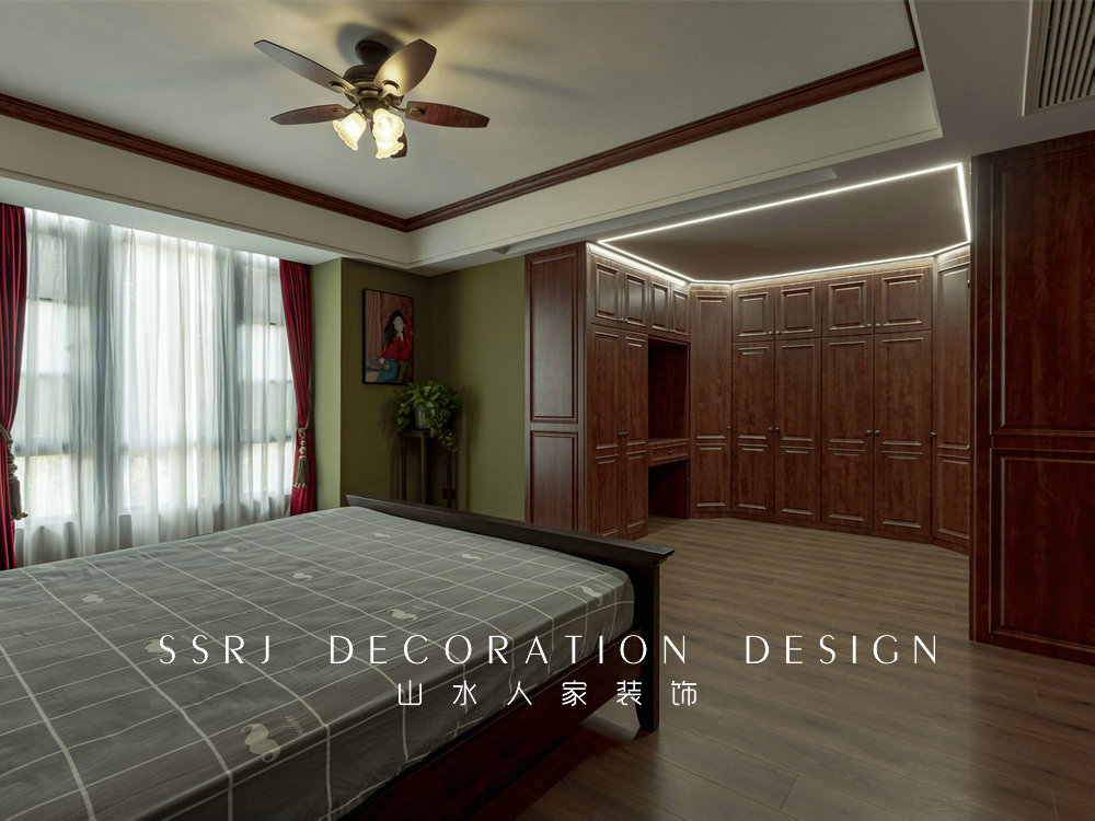 海倫小鎮復古美式風格實景裝修效果圖