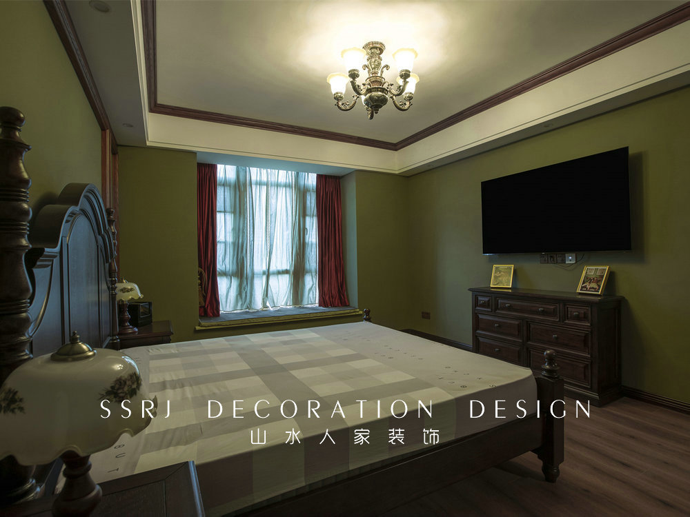 海倫小鎮復古美式風格實景裝修效果圖