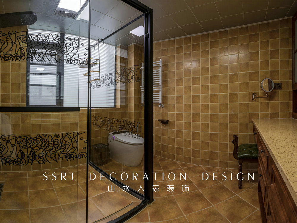 海倫小鎮復古美式風格實景裝修效果圖