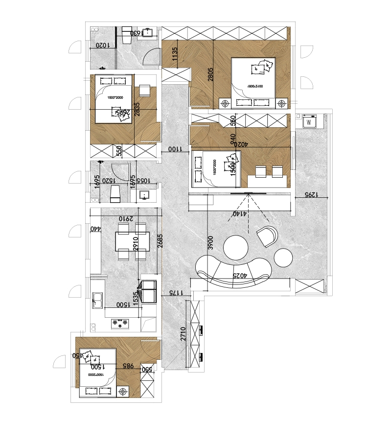 美好名流匯現代簡約風格裝修效果圖