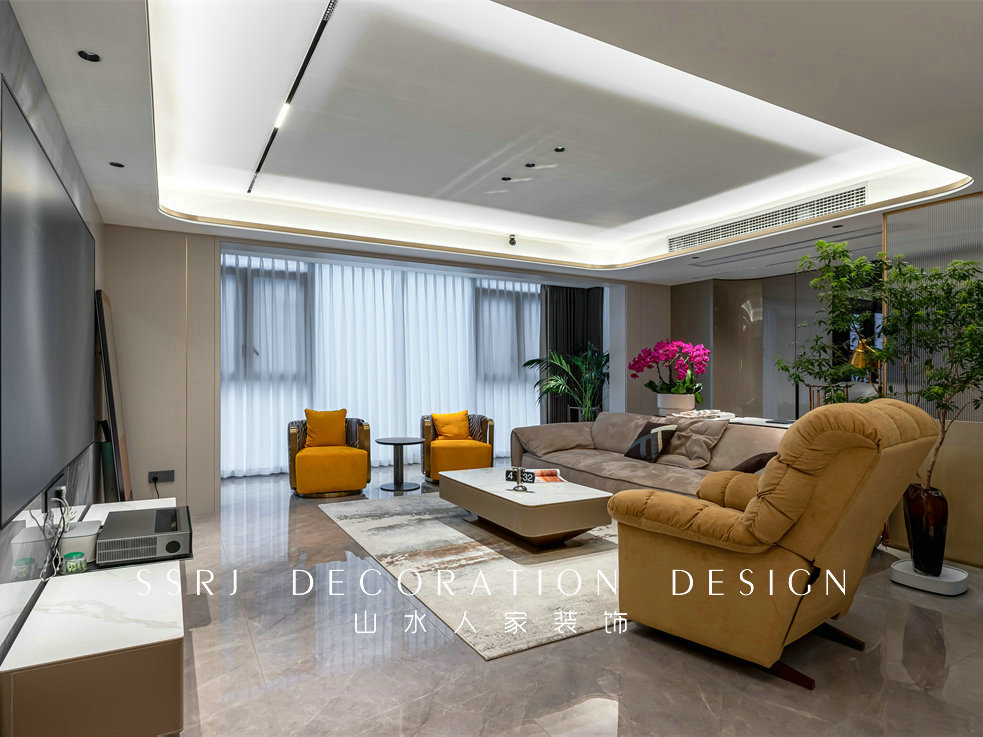 金地悅江時代220平復式現代風格裝修效果圖