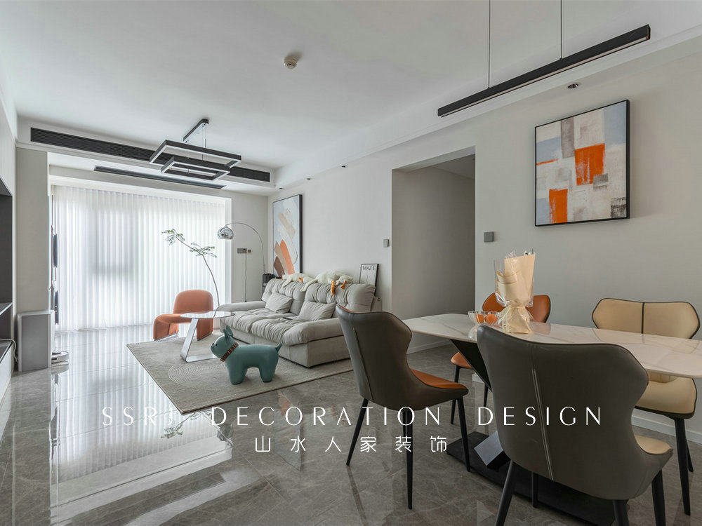 中建鉑公館110平現代風格裝修效果圖