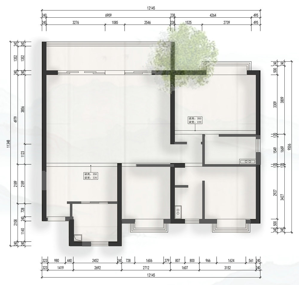 澎湃奧山府現代風格裝修效果圖