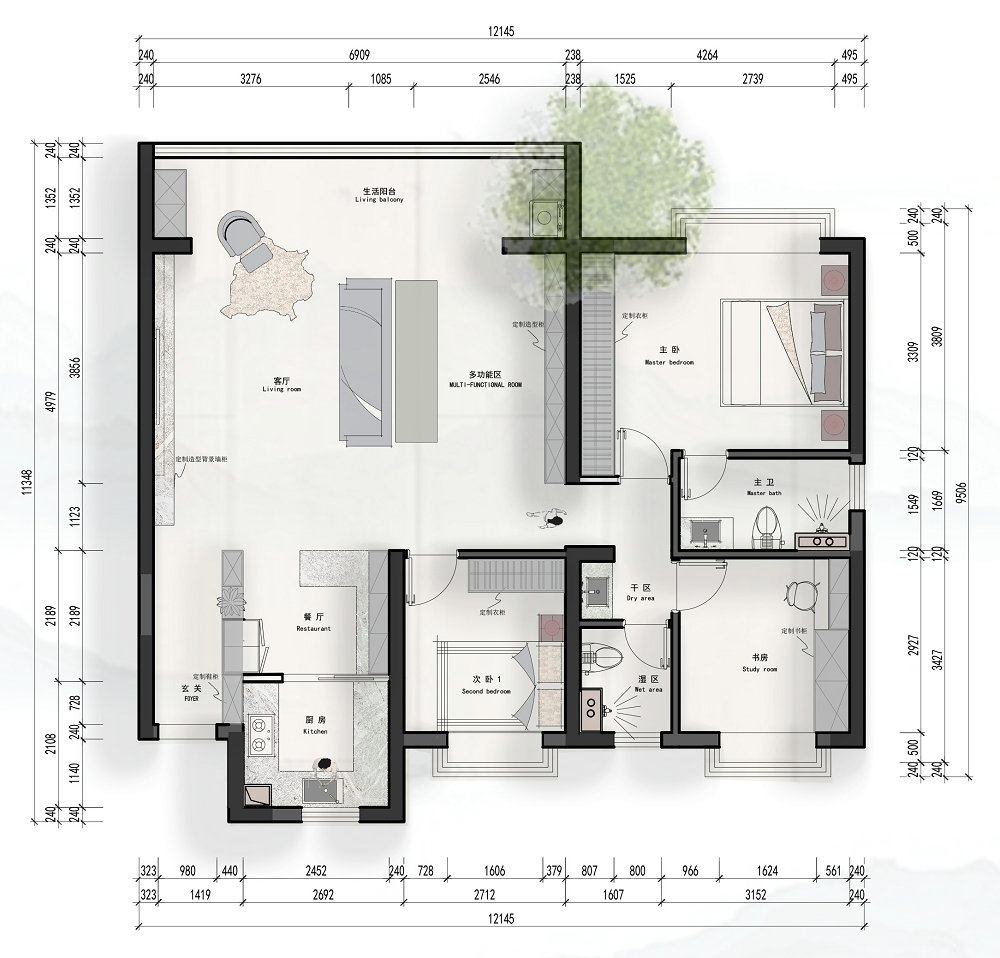 澎湃奧山府現代風格裝修效果圖