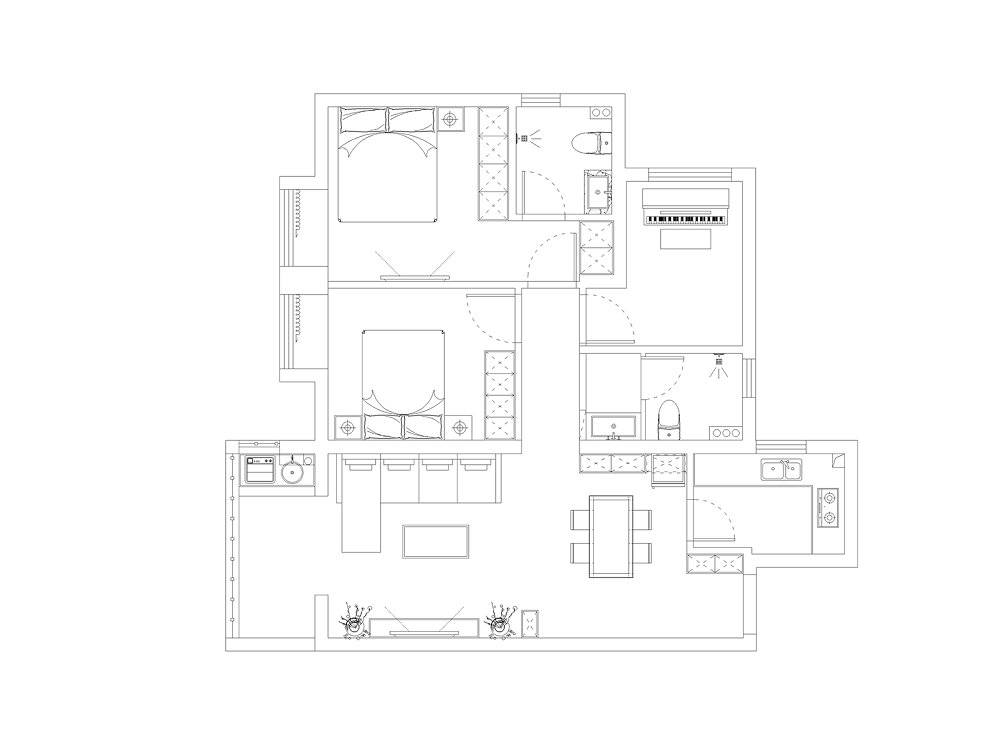 東湖城簡約奶油風格裝修效果圖