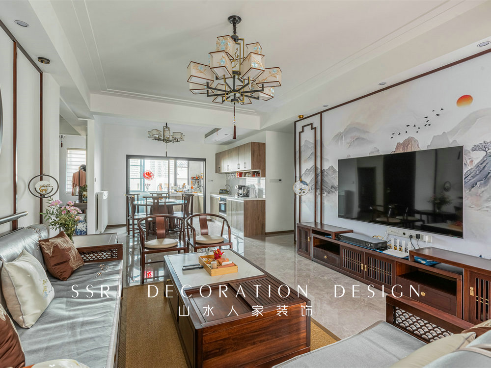 聯投光谷瑞園160平中式風格裝修效果圖