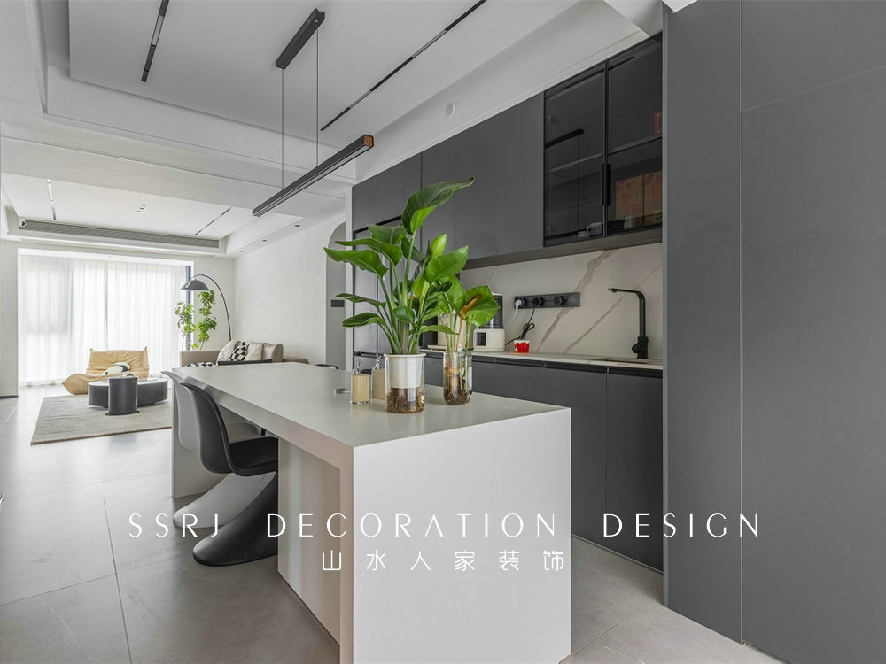 中建鉑公館126平極簡風格裝修效果圖