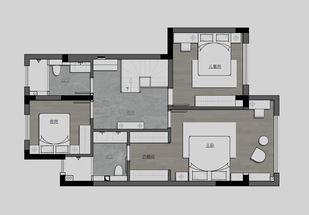 龍湖云峰原著150平現代風格裝修效果圖