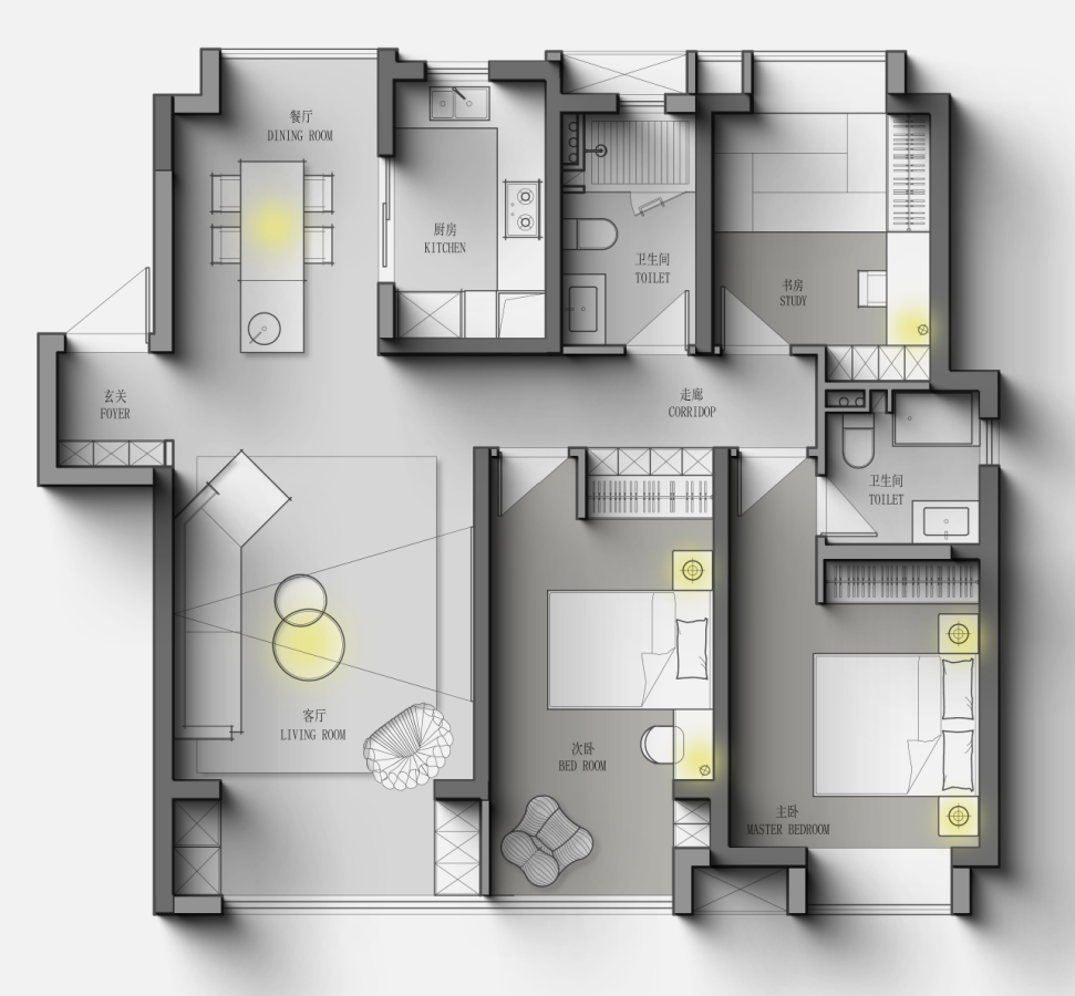 融創望江府133平現代簡約風格裝修效果圖