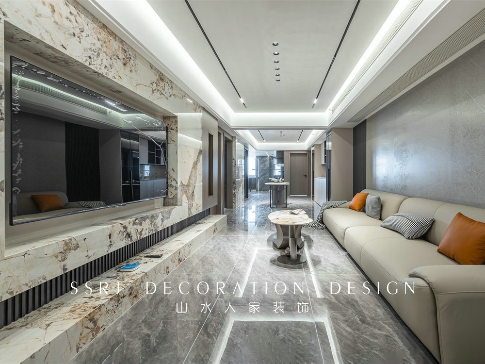 鵬程天地匯160平現代輕奢風格裝修效果圖