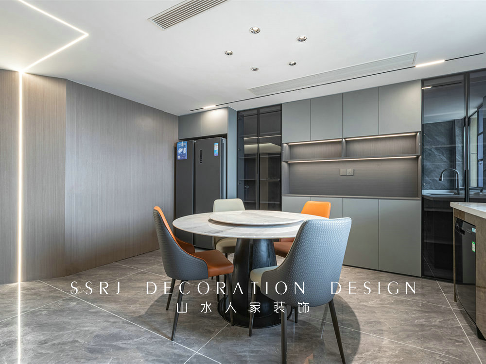 鵬程天地匯160平現代輕奢風格裝修效果圖