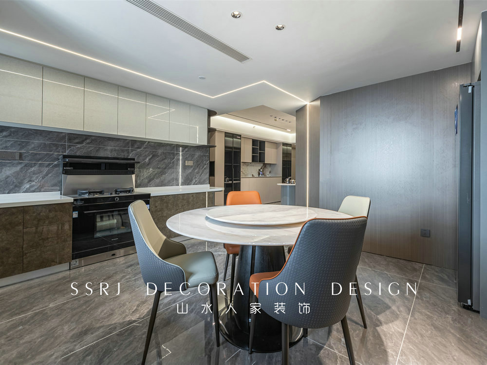 鵬程天地匯160平現代輕奢風格裝修效果圖