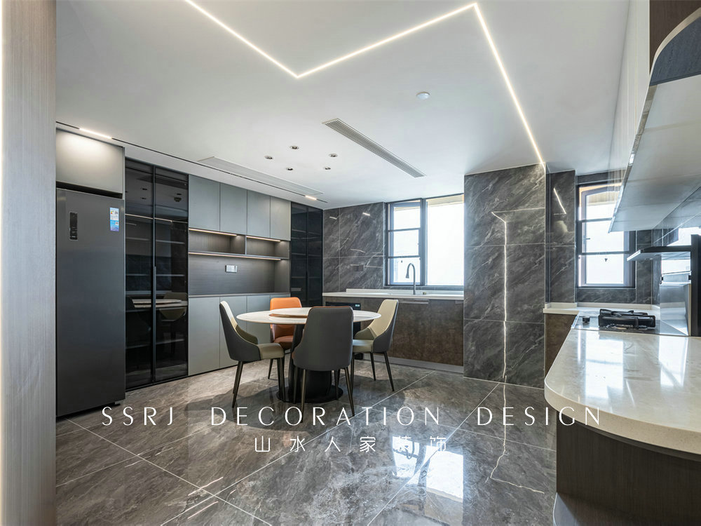 鵬程天地匯160平現代輕奢風格裝修效果圖