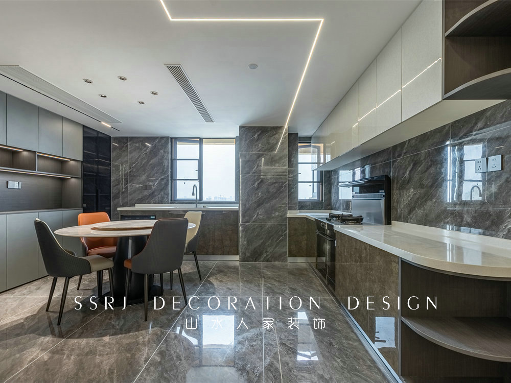 鵬程天地匯160平現代輕奢風格裝修效果圖