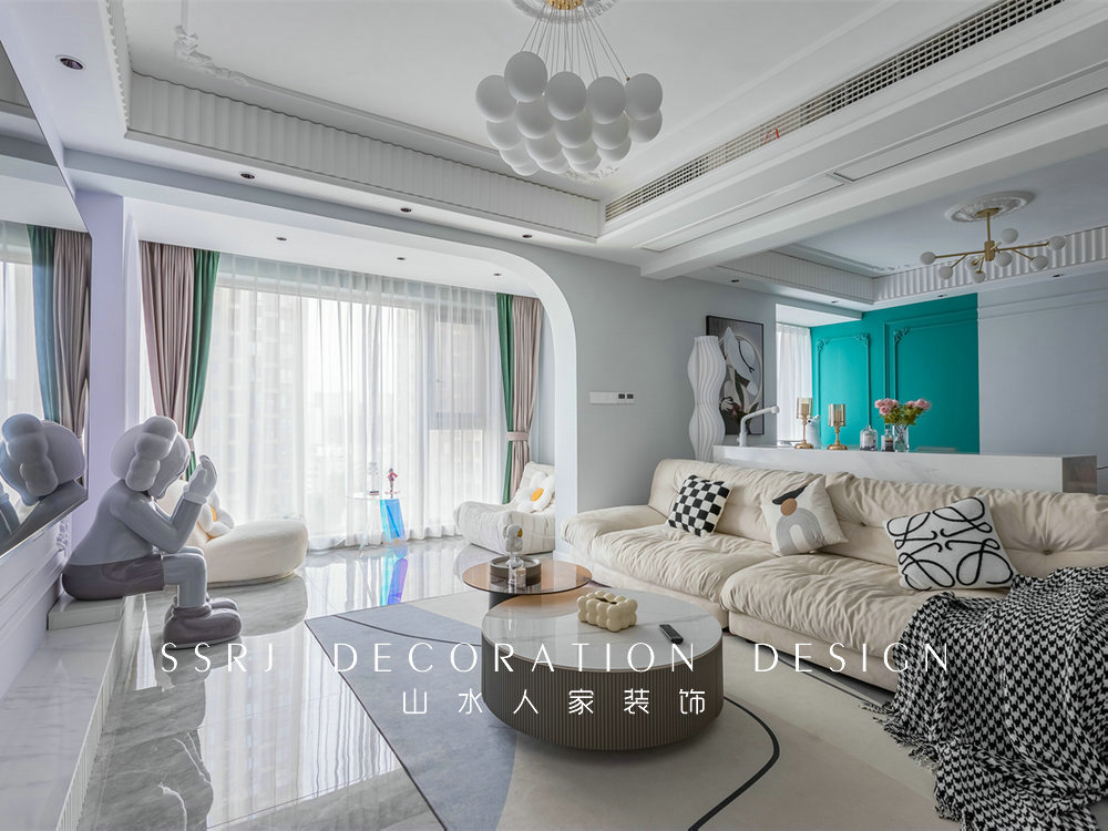 萬豪世紀天街143平現代法式風格裝修效果圖