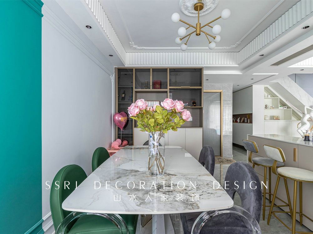 萬豪世紀天街143平現代法式風格裝修效果圖